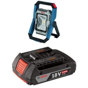 bosch gli18v-1900n 18v led floodlight (bare tool), blue with 2.0 ah battery