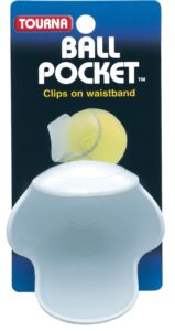 tourna ball pocket tennis ball waist clip holder-white