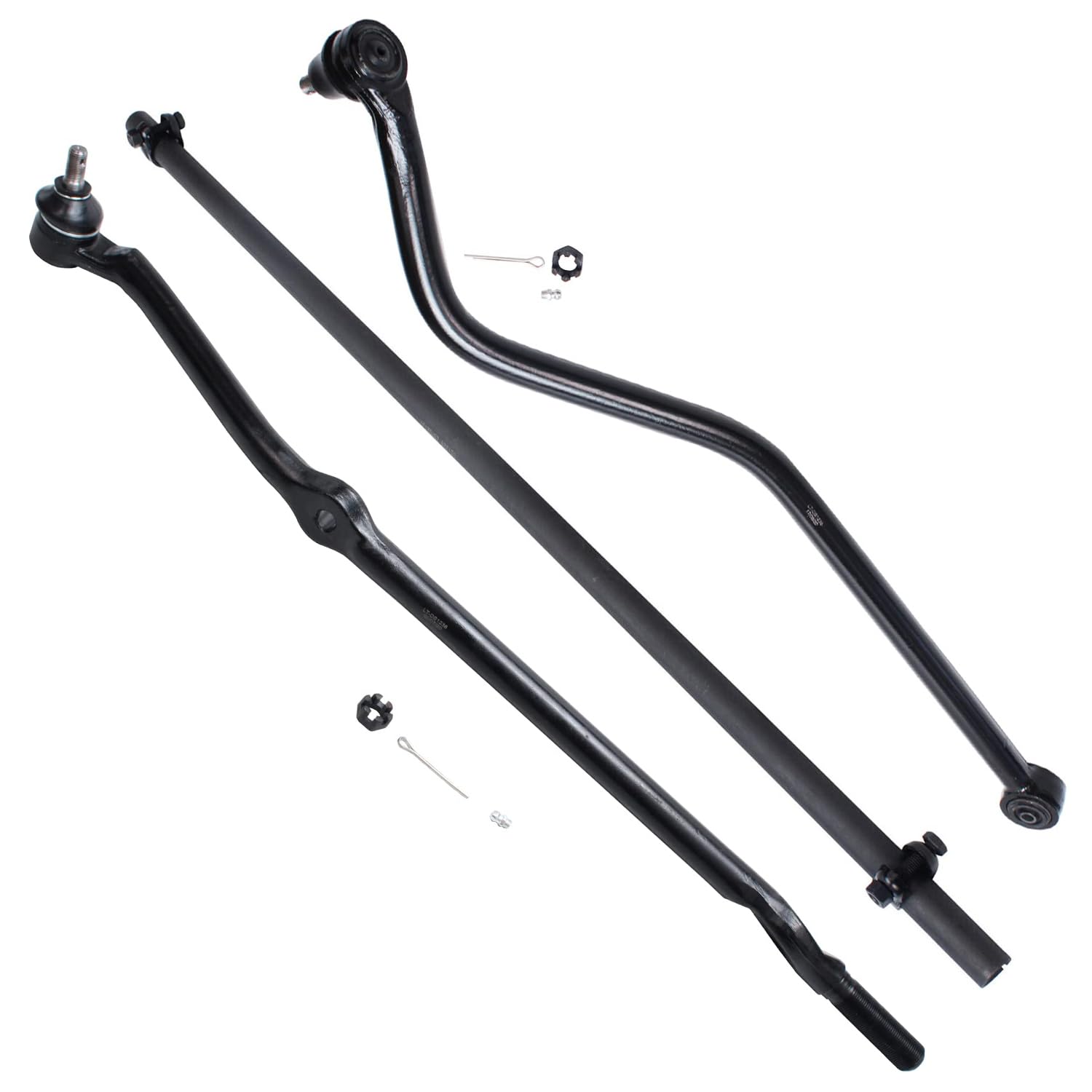 Detroit Axle - Front 13pc Suspension Kit for 91-01 Jeep Cherokee Comanche, Lower Upper Ball Joints Outer Inner Tie Rod Sway Bar Links Drag Link Track Bar Adjusting Sleeves Replacement