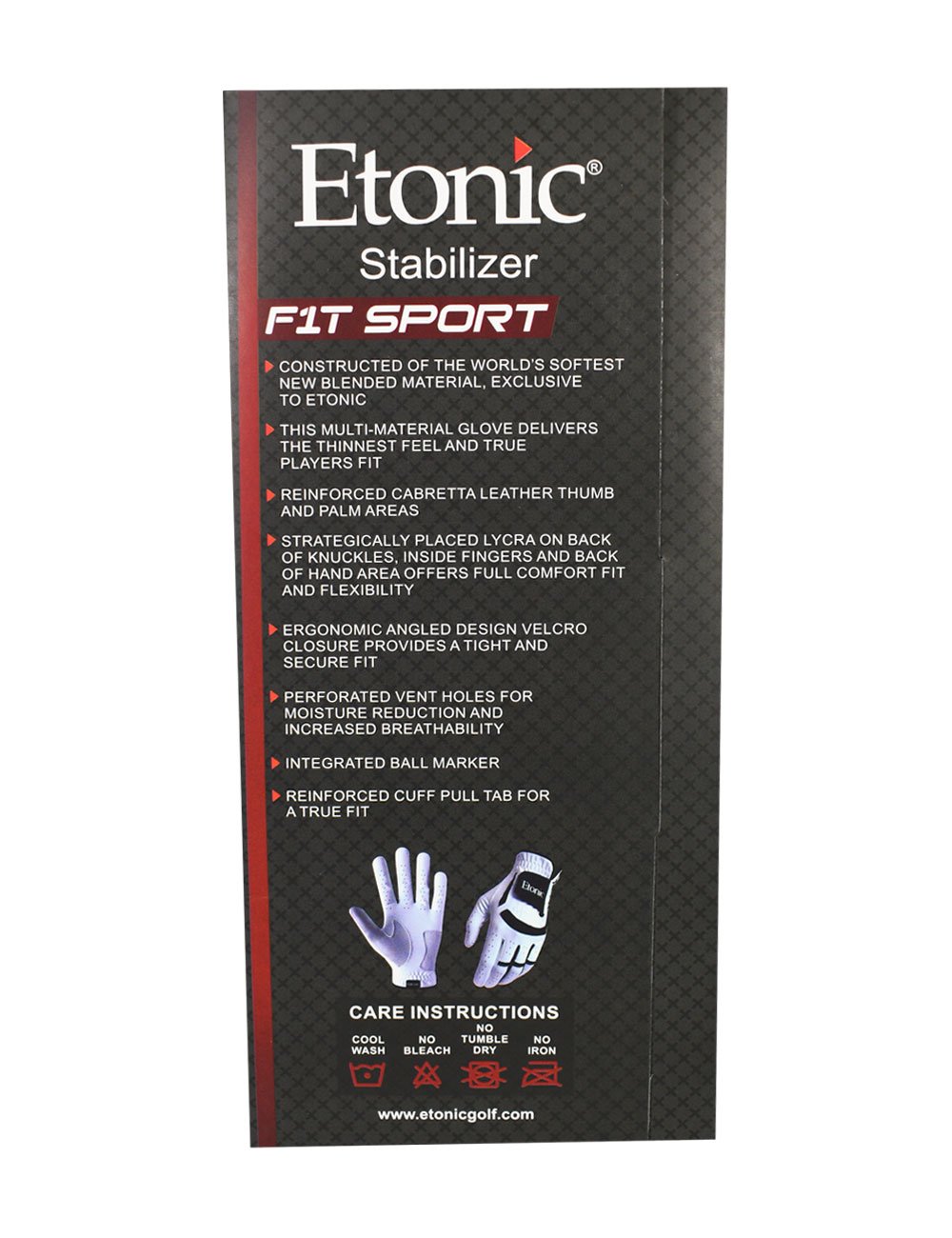 Etonic Golf MLH Stabilizer F1T Sport Glove White/Black White Cadet Small