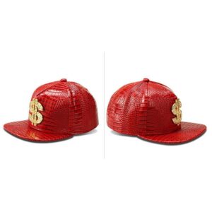 Hip Hop Hat,Flat-Brimmed Hat,Rock Cap,Adjustable Snapback Hat for Men and Women (red)