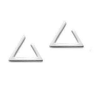 minimalism hollow triangle earrings sterling silver stud earrings everyday wear