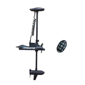 AQUOS Haswing Black 12V 55LBS 48inch Electric Bow Mount Trolling Motor with Remote Control for Inflatable Boat Kayak Bass Boat Aluminum Boat Fishing, Freshwater and Saltwater Use