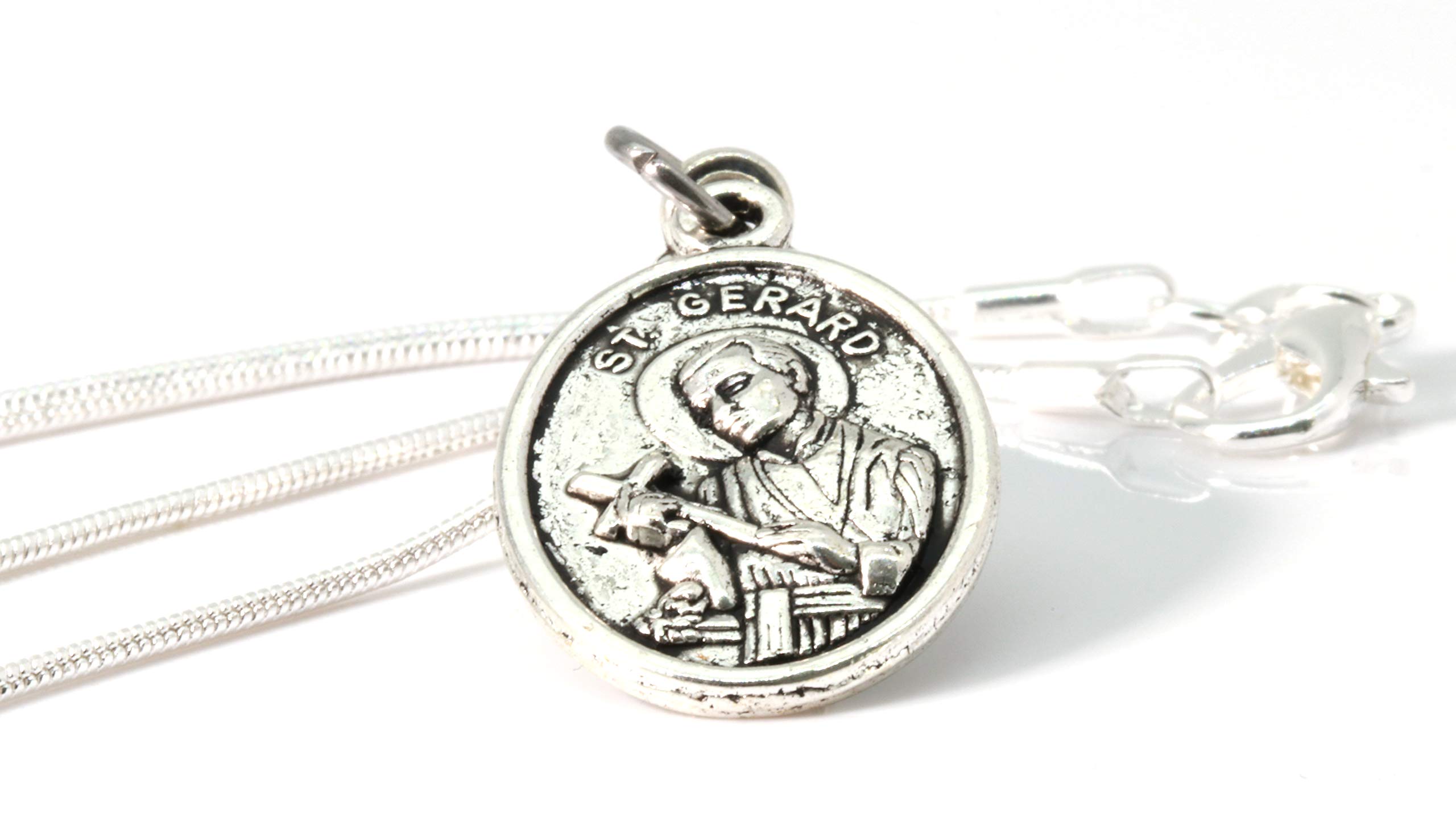 St Gerard Necklace Patron Saint of Pregnancy Charm Necklace St Gerard Pendant Patron Saint of Fertility with a Beautiful St Gerard Charm Fertility Necklace and St Philomena Anchor for Women