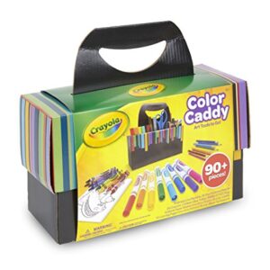 Crayola Color Caddy Craft Kit (90+ Pcs), Kids Coloring Set, Gifts for Kids 4+, Includes Crayons, Markers, Colored Pencils, Glitter Glue, Scissors, & Paper