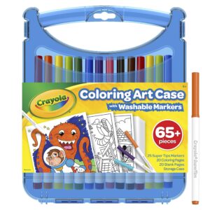 Crayola Super Tips Coloring Art Case with Coloring Pages, Kids Gift, 65+ Pieces, Packaging May Vary