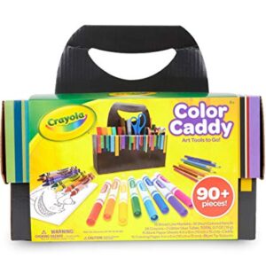 Crayola Color Caddy Craft Kit (90+ Pcs), Kids Coloring Set, Gifts for Kids 4+, Includes Crayons, Markers, Colored Pencils, Glitter Glue, Scissors, & Paper