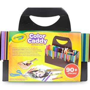 Crayola Color Caddy Craft Kit (90+ Pcs), Kids Coloring Set, Gifts for Kids 4+, Includes Crayons, Markers, Colored Pencils, Glitter Glue, Scissors, & Paper