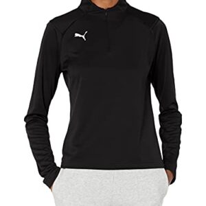 PUMA womens 1/4 Liga Training 1 4 Zip Top, Puma Black/Puma White, Large US