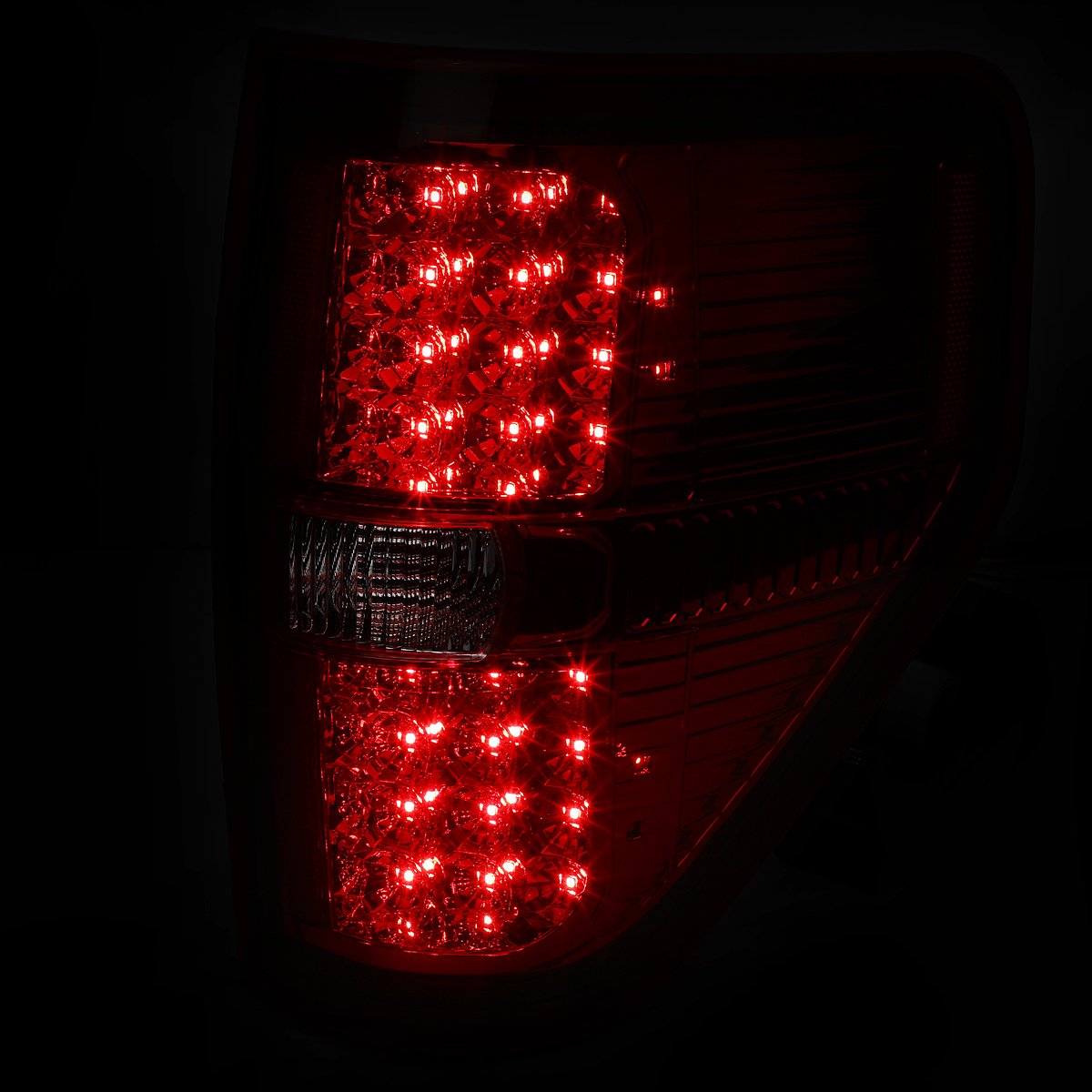 DNA MOTORING TL-F15009-LED-CH-RD LED Tail Light Assembly Driver & Passenger Side [Compatible with 09-14 Ford F150]