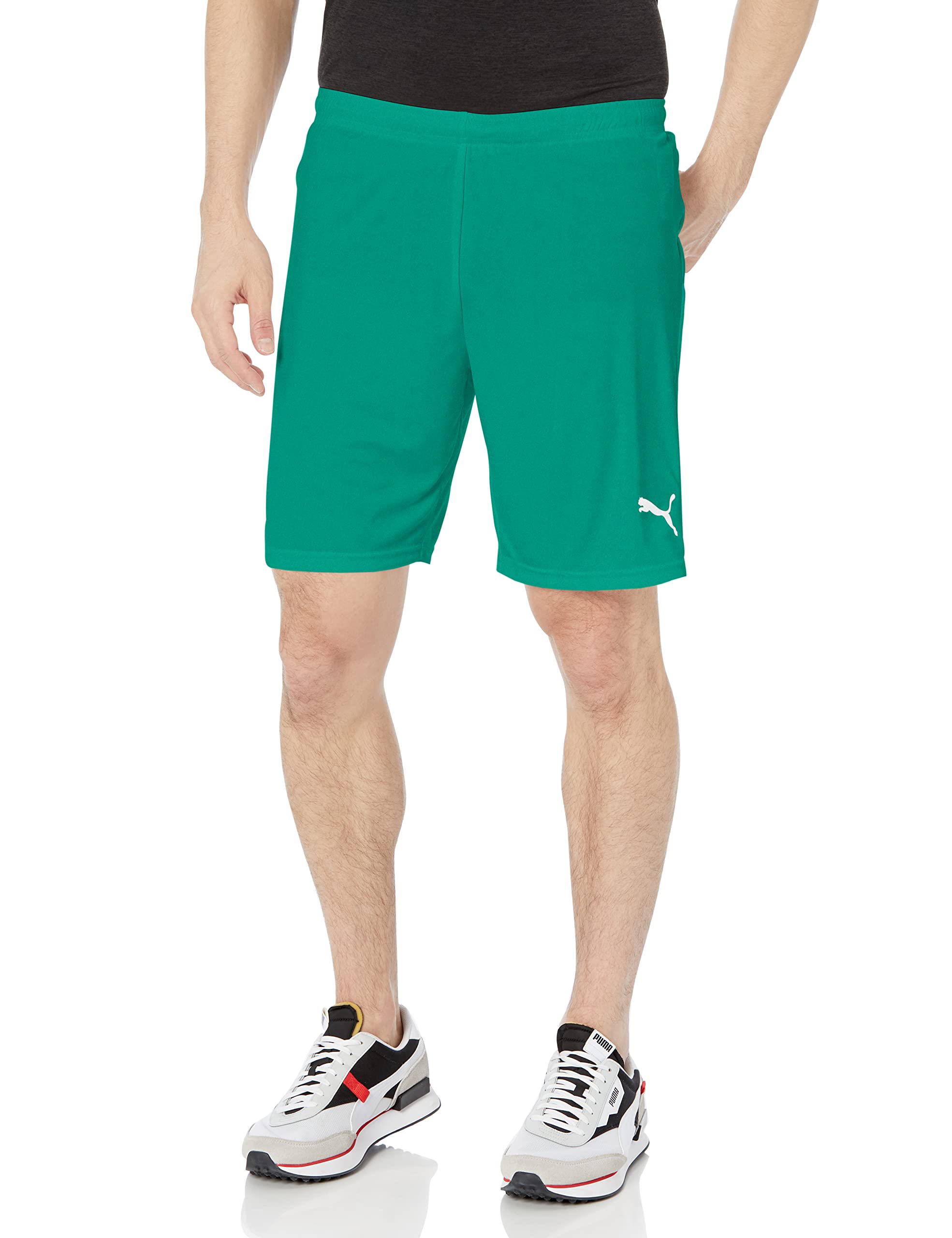 PUMA Men's LIGA Core Shorts, Pepper Green/White, M