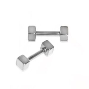 amelia fashion 16 gauge silver cubed cartilage earring 316l surgical steel (sold individually)