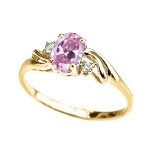 exquisite 14k yellow gold oval-shaped october birthstone with white topaz proposal ring (size 7)