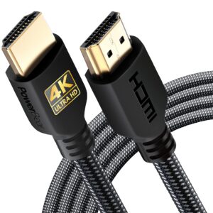 PowerBear 4K HDMI Cable 10 ft [2 Pack] High Speed, Braided Nylon & Gold Connectors, 4K @ 60Hz, Ultra HD, 2K, 1080P, ARC & CL3 Rated | for Laptop, Monitor, PS5, PS4, Xbox One, Fire TV, Apple TV & More