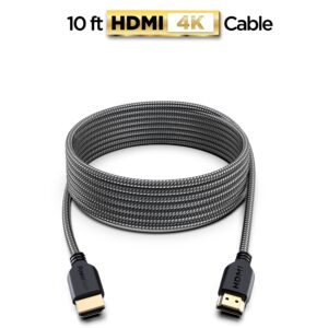 PowerBear 4K HDMI Cable 10 ft [2 Pack] High Speed, Braided Nylon & Gold Connectors, 4K @ 60Hz, Ultra HD, 2K, 1080P, ARC & CL3 Rated | for Laptop, Monitor, PS5, PS4, Xbox One, Fire TV, Apple TV & More