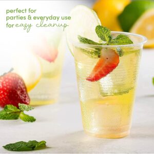 7 oz Clear Plastic Cups – Disposable Cups for Parties, Picnics, BBQ and Events Perfect for Cold Drinks Great Value for Home and Commercial Use Translucent Design (300)