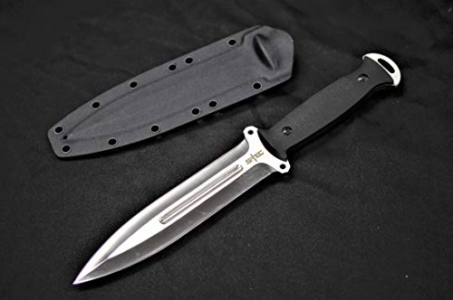 S-TEC Tactical Hunting Fixed Blade G10 Composite Handle Knife w/ Kydex Sheath