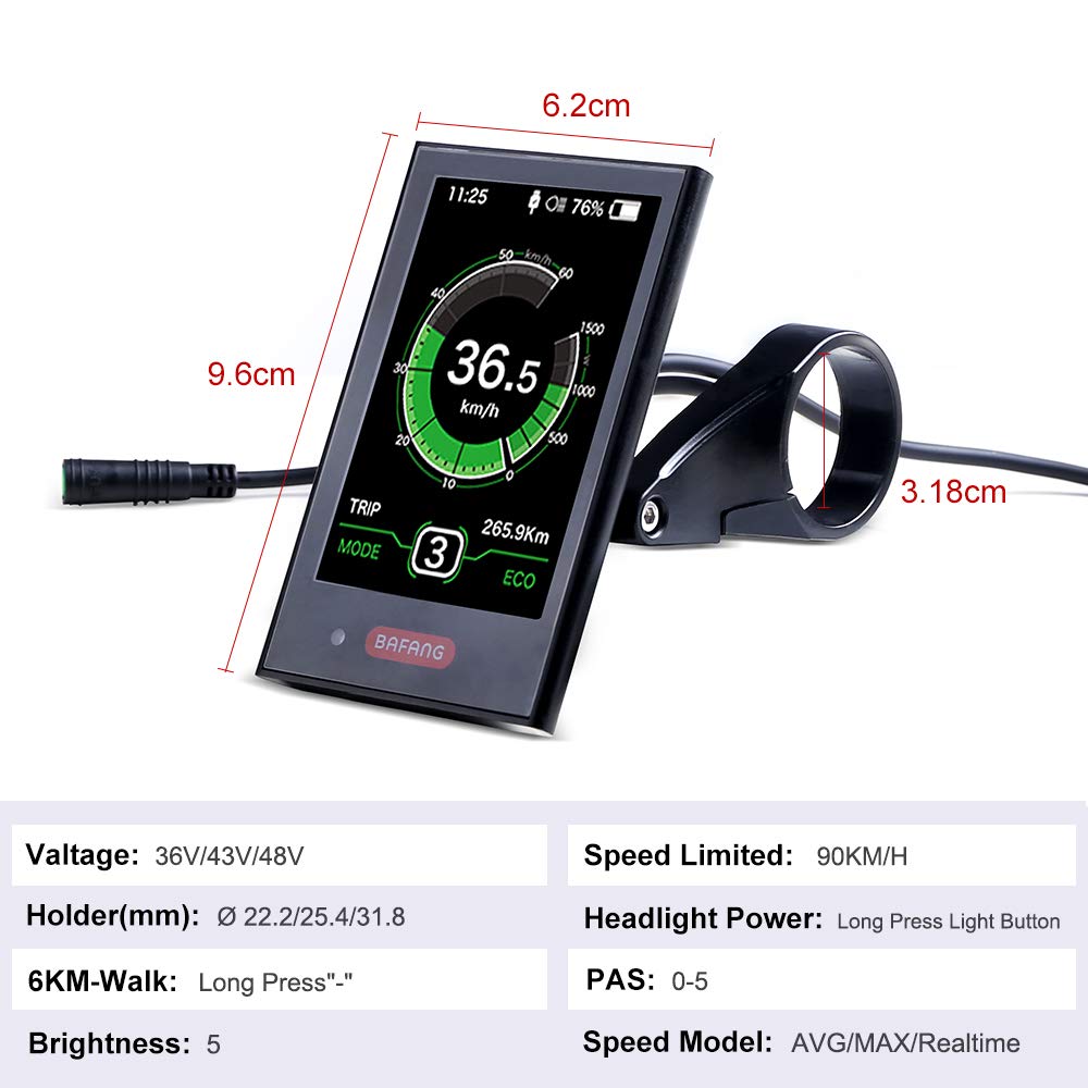 Control Unit Replacement Display Backup for BBSHD BBS02B BBS01B Mid-Drive Motor Kit Computer C961 800S 500C 750C 850C P860ML DPC18 Touch Screen T1(Com.Protocol UART)