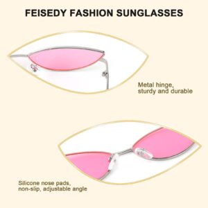 FEISEDY Fashion Designer Sunglasses Retro Small Petals Shape Arc Temple Design B2298