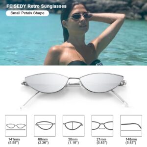 FEISEDY Fashion Designer Sunglasses Retro Small Petals Shape Arc Temple Design B2298