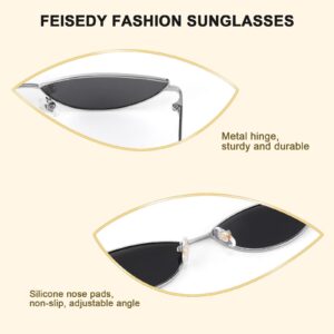 FEISEDY Fashion Designer Sunglasses Retro Small Petals Shape Arc Temple Design B2298