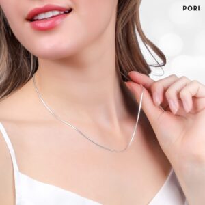 PORI JEWELERS 925 Sterling Silver 1.5MM Magic 8 Sided Italian Snake Chain (18, Silver)