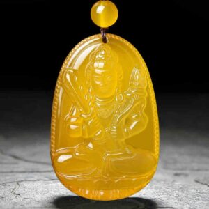 c1lint7785631 Women's Necklaces Men's Necklaces Buddha Pendant Necklace Bodhisattva Amulet Talisman Made of Agate Gemstone (yellow agate Akasagarbha (Space))