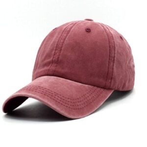 Unisex Vintage Washed Distressed Baseball Cap Twill Adjustable Dad Hat,C-burgundy,One Size