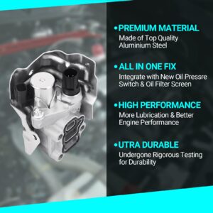 15810-RAA-A03 VTEC Solenoid Spool Valve with Oil Pressure Switch & Gasket - Fit for 2002-2011 Honda Acura - 2.4L Accord, CR-V, Element, 2.0L Civic,RSX - Replace 15810-PNE-G01, 15810-PPA-A01, 917-224