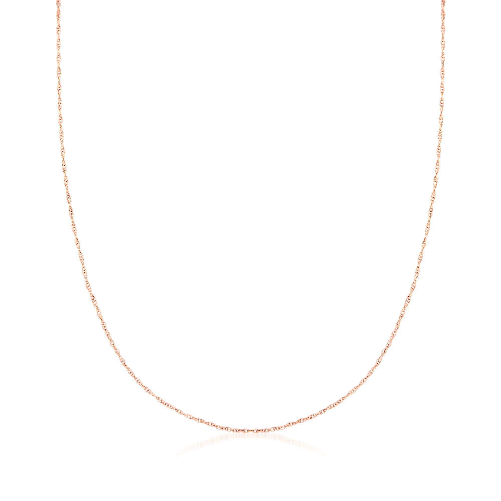 Ross-Simons 0.7mm 14kt Rose Gold Rope-Chain Necklace. 16 inches