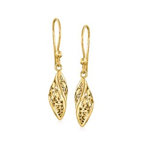 Ross-Simons Italian 14kt Yellow Gold Twisted Lace Drop Earrings