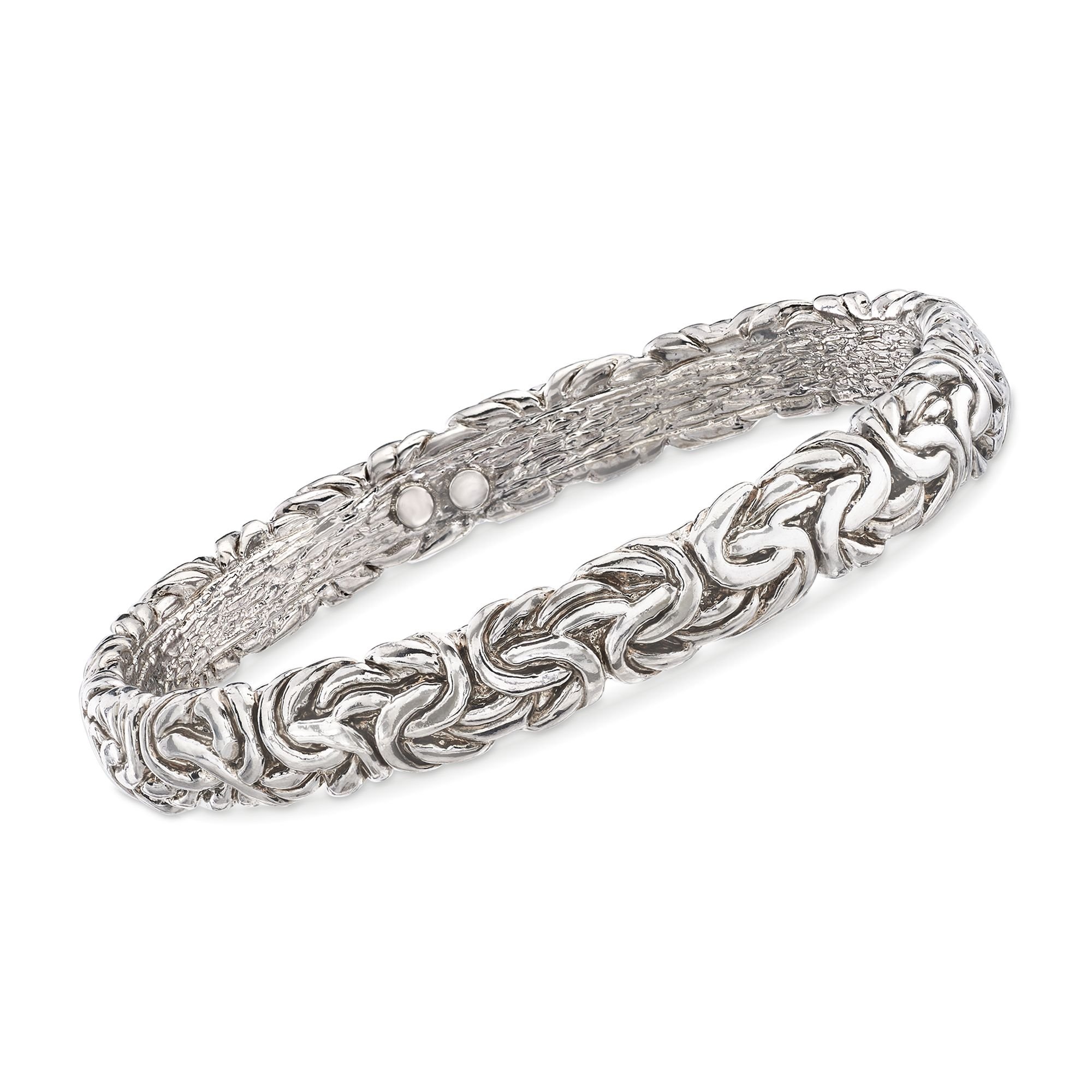 Ross-Simons Italian Sterling Silver Flat Byzantine Bangle Bracelet. 8 inches