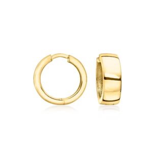 ross-simons italian 18kt yellow gold huggie hoop earrings