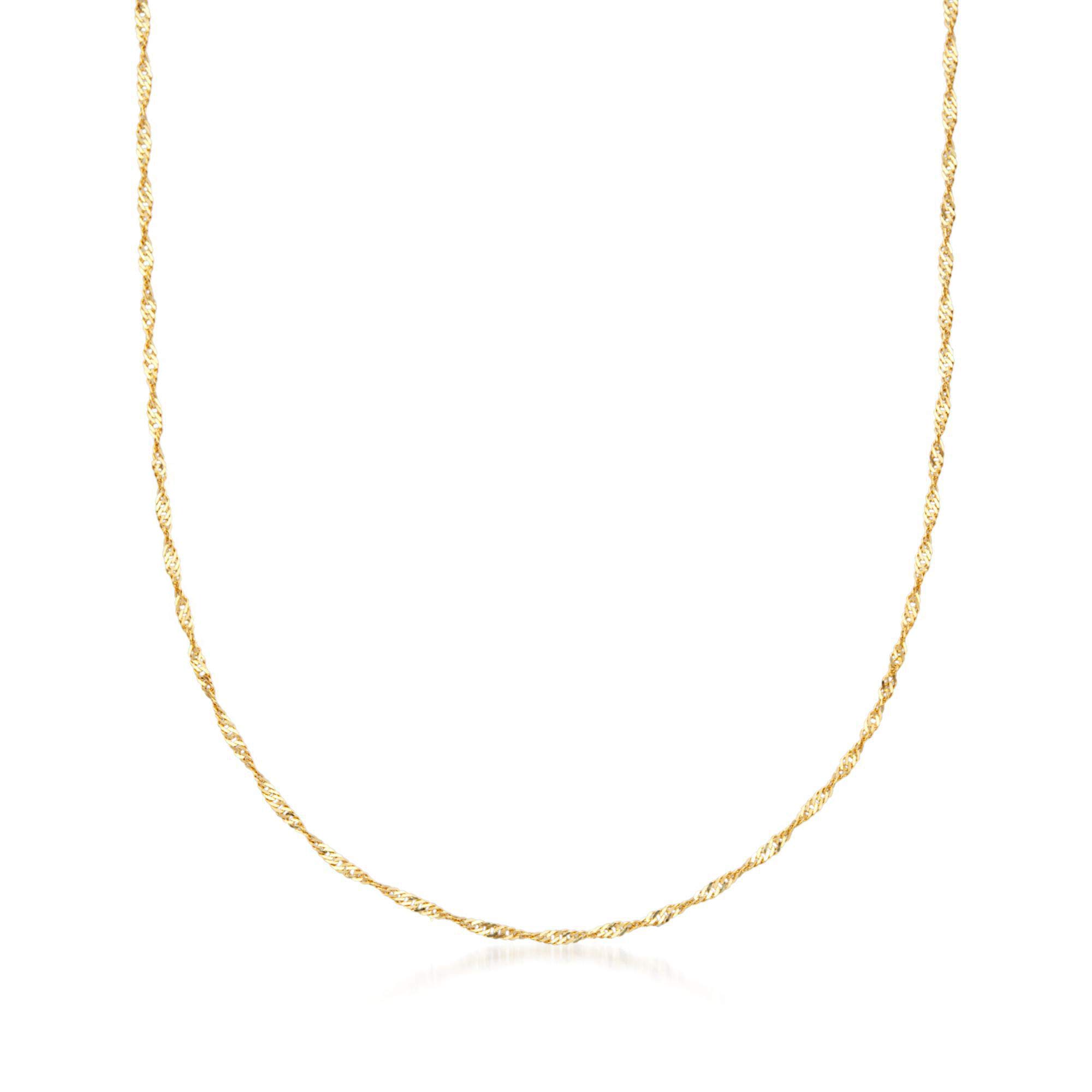 Ross-Simons Italian 18kt Yellow Gold Diamond-Cut Singapore-Chain Necklace. 18 inches