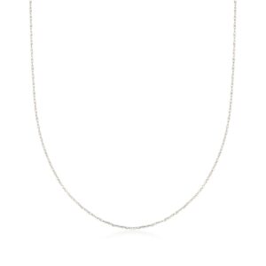 ross-simons 0.7mm 14kt white gold rope-chain necklace. 20 inches