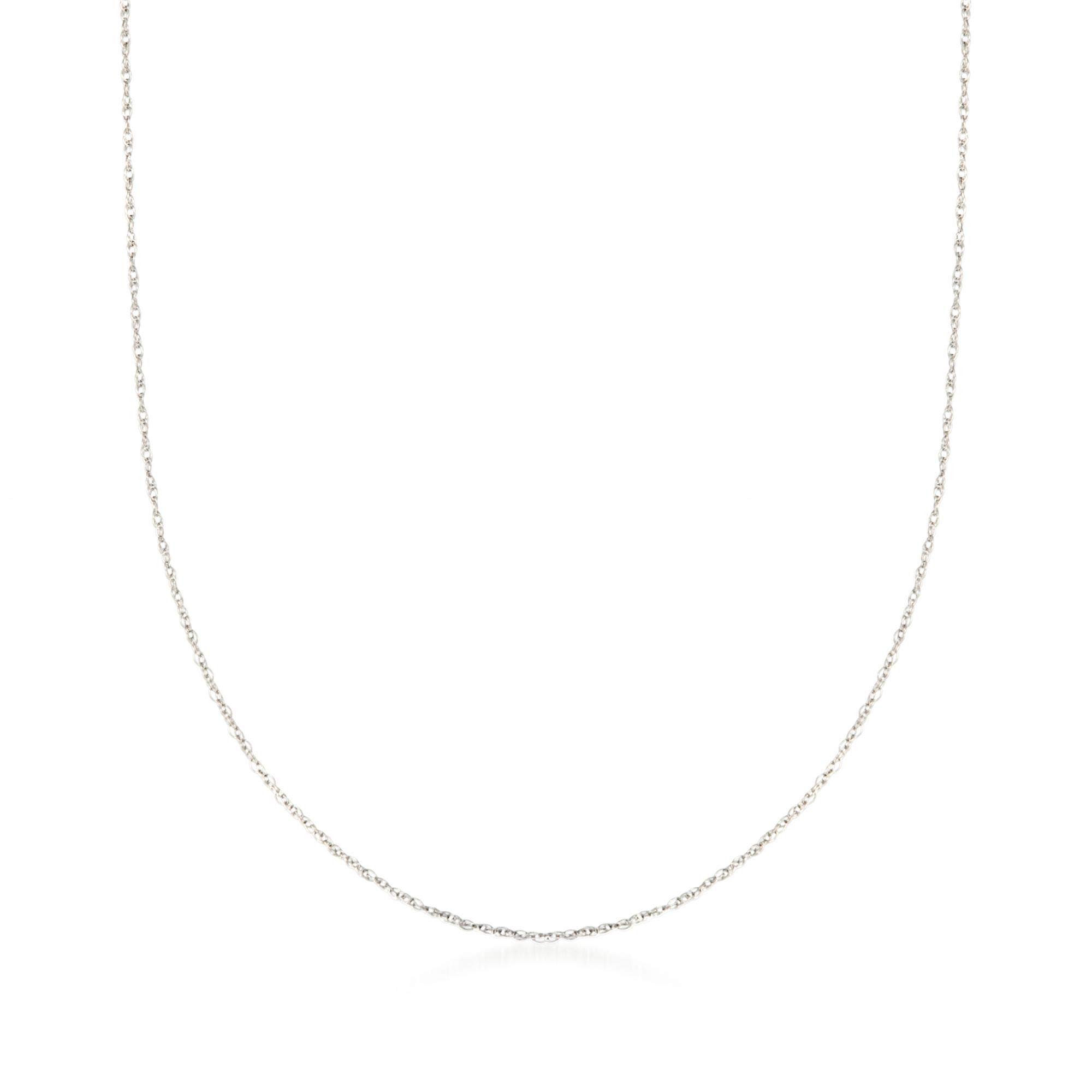 Ross-Simons 0.7mm 14kt White Gold Rope-Chain Necklace. 20 inches