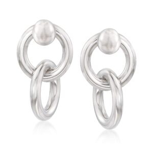 ross-simons italian sterling silver interlocking-circle front-back earrings