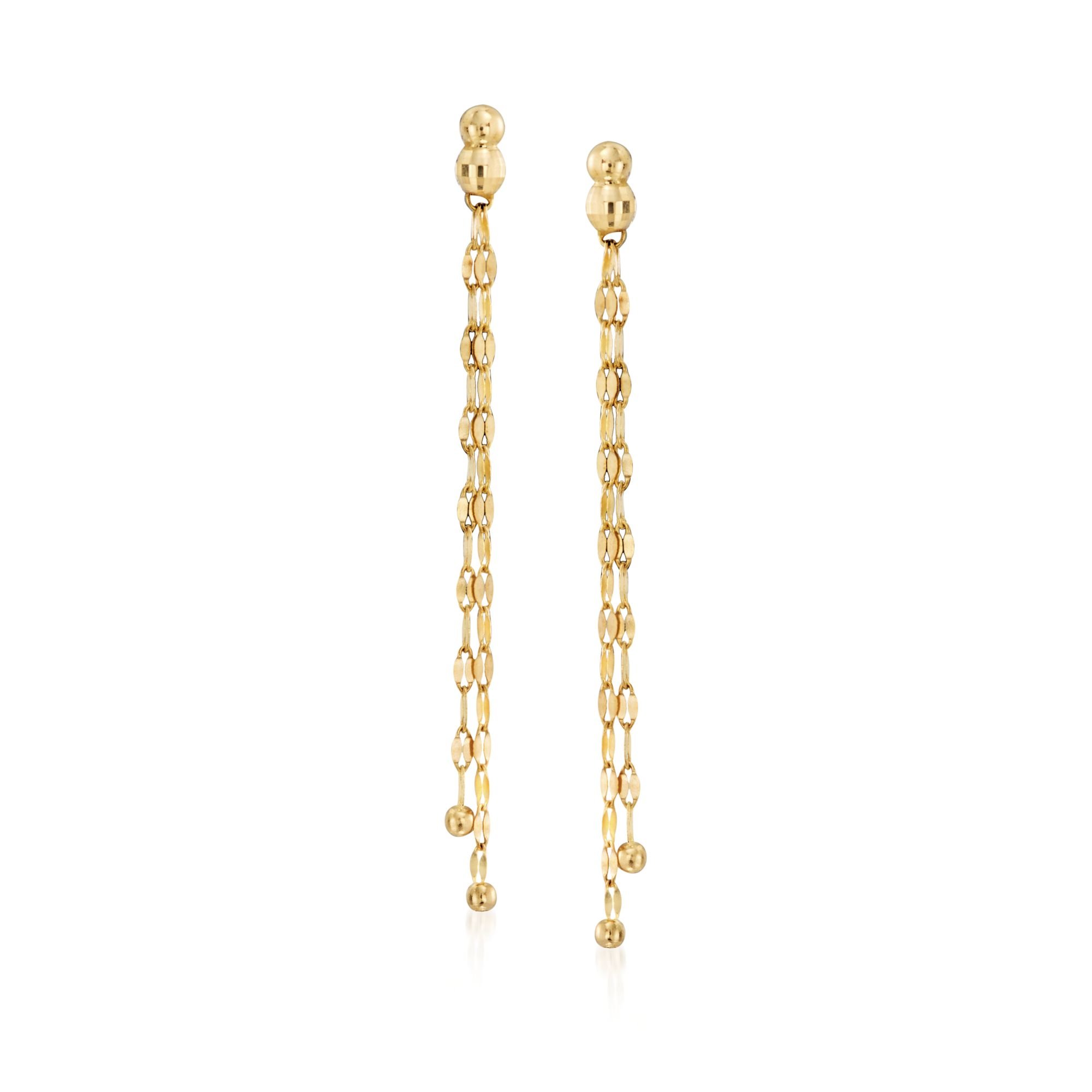 Ross-Simons 14kt Yellow Gold Lumachina Drop Earrings