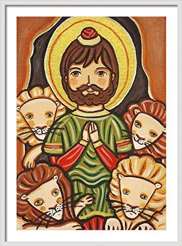 Saint Daniel print Prophet Daniel Lions St Daniel print St Daniel painting Saint Daniel painting Saint picture Catholic art Catholic saint print Catholic painting Patron saint Christening gift