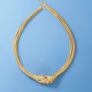 Ross-Simons Italian Flex Knot Necklace With 18kt Gold Over Sterling Clasp. 18 inches