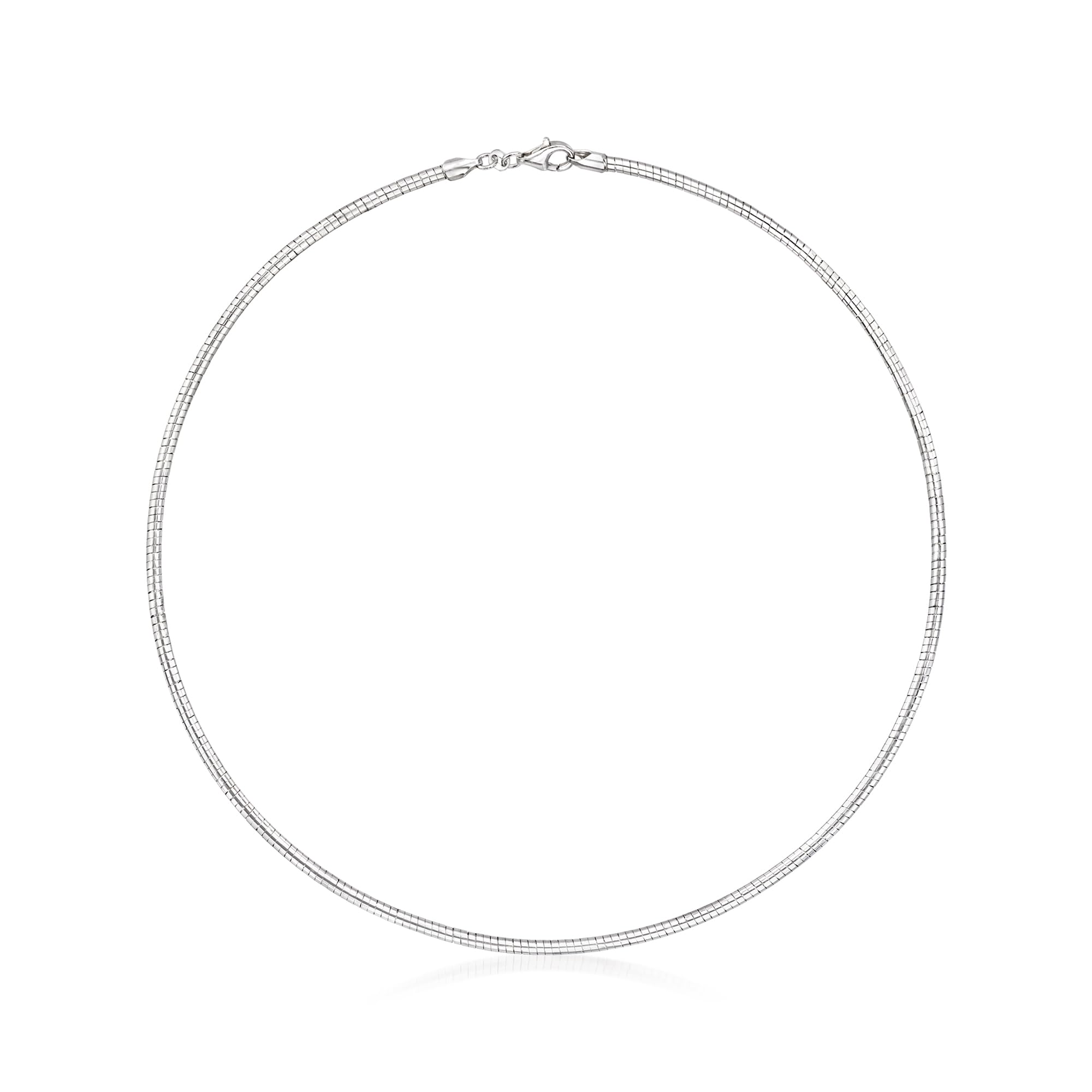 Ross-Simons Italian 3mm Sterling Silver Round Omega Necklace. 16 inches