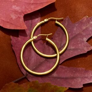 Ross-Simons Italian 2mm 18kt Yellow Gold Hoop Earrings