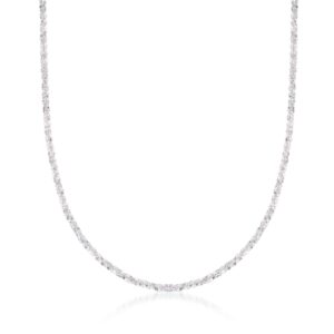 Ross-Simons Italian 2mm Sterling Silver Crisscross-Chain Necklace. 16 inches