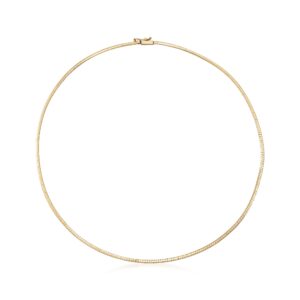 ross-simons italian 2mm 14kt yellow gold omega necklace. 16 inches