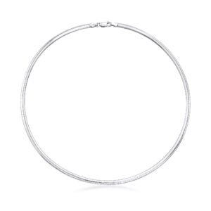 ross-simons italian 4mm sterling silver domed omega necklace. 16 inches