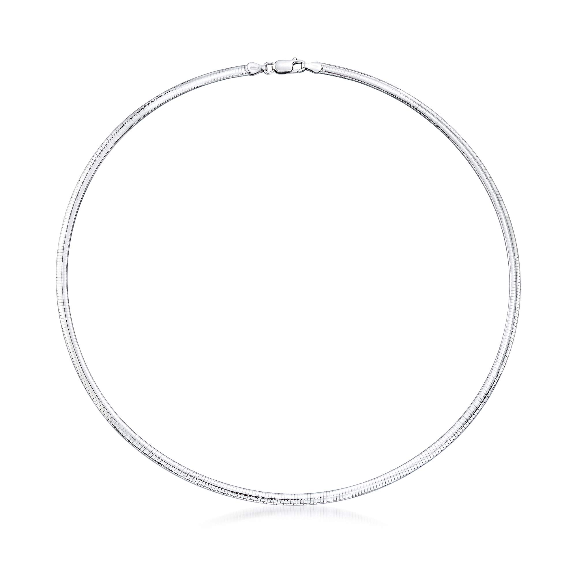 Ross-Simons Italian 4mm Sterling Silver Domed Omega Necklace. 16 inches