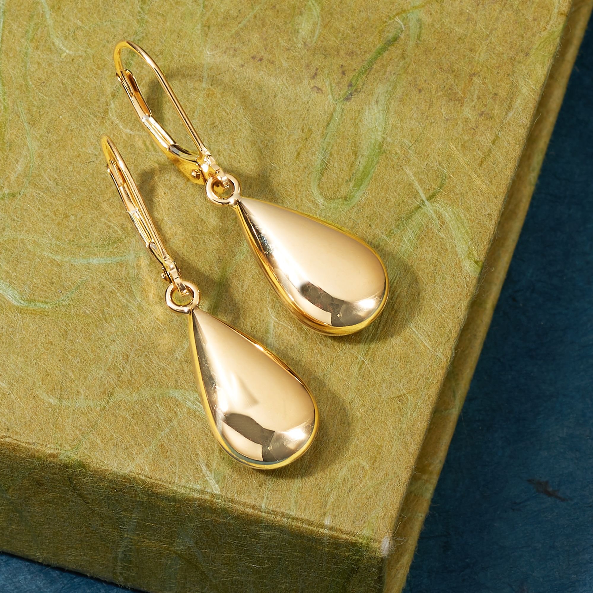 Ross-Simons Italian 18kt Yellow Gold Teardrop Earrings