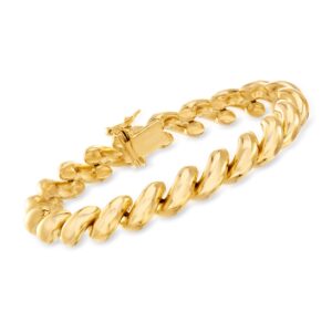 ross-simons italian 18kt gold over sterling silver san marco bracelet. 8.25 inches