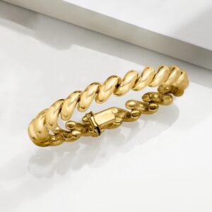 Ross-Simons Italian 18kt Gold Over Sterling Silver San Marco Bracelet. 8.25 inches