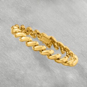 Ross-Simons Italian 18kt Gold Over Sterling Silver San Marco Bracelet. 8.25 inches